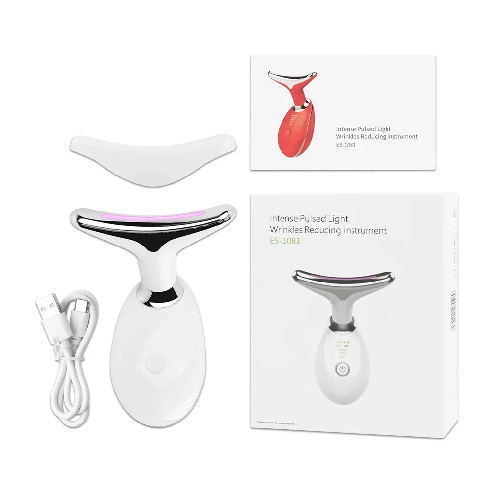 USB Face Massager EMS Photon Therapy Face Neck Lifting Beauty Tighten Device Thin Double Chin Remove Neck Lines Facial Massager