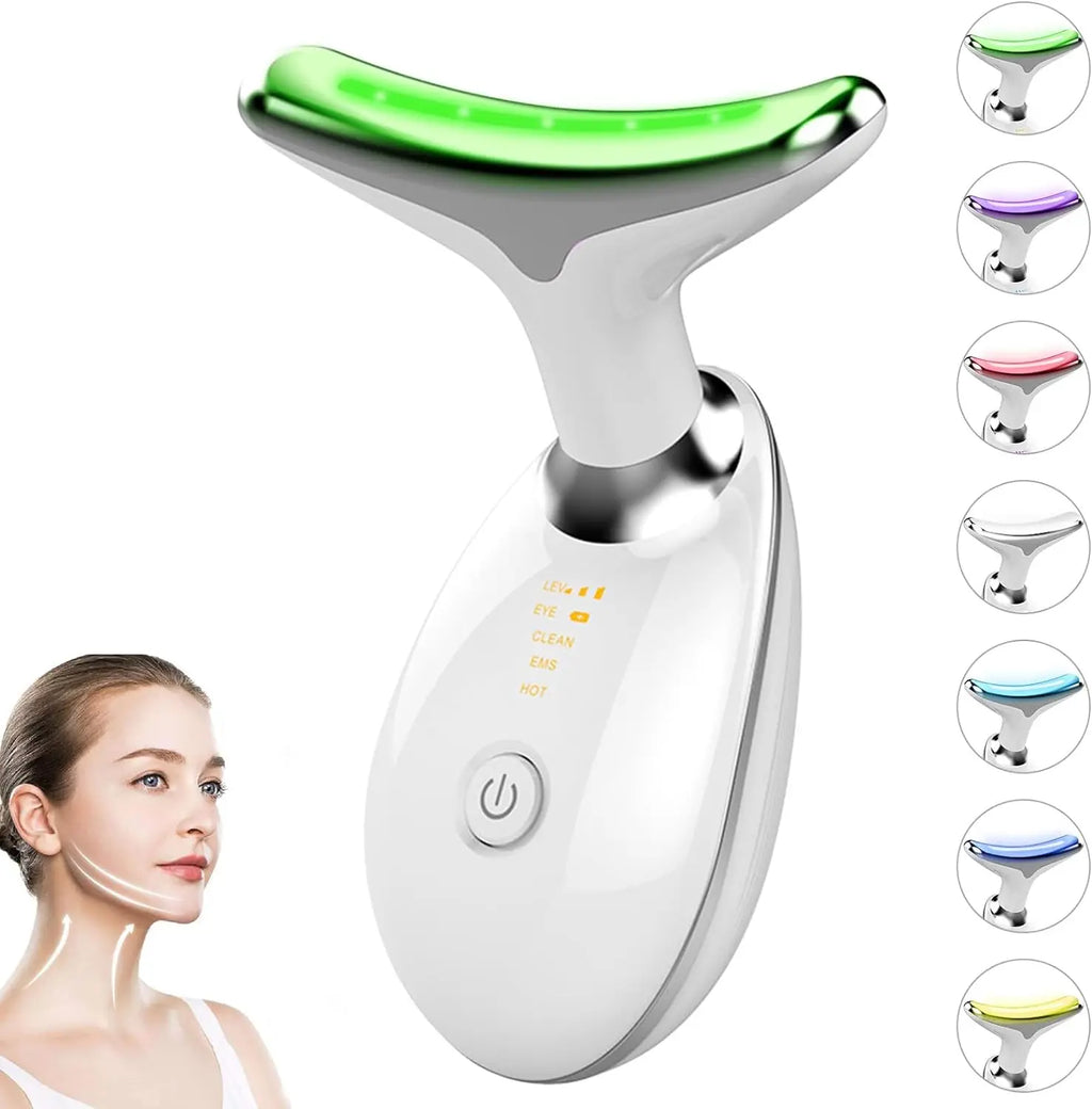 USB Face Massager EMS Photon Therapy Face Neck Lifting Beauty Tighten Device Thin Double Chin Remove Neck Lines Facial Massager